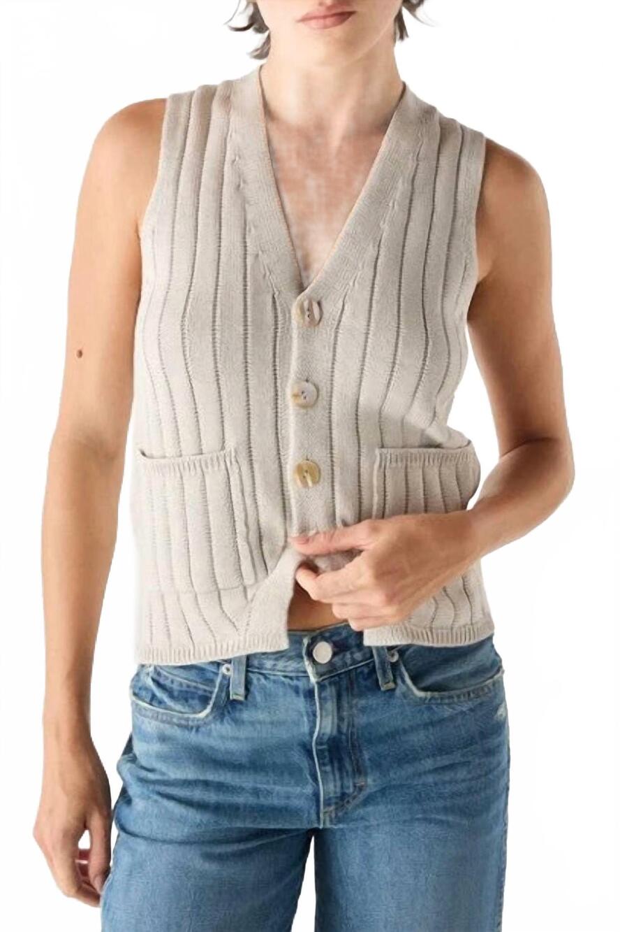 NEW AMO DENIM marlowe sweater vest in saltstone